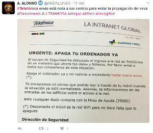 El ciberataque a Telefónica podría haberse extendido a otras grandes del Ibex